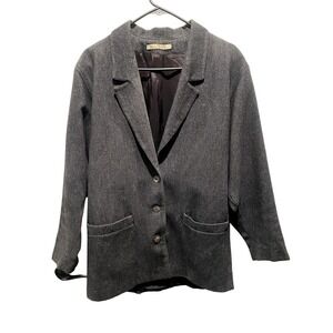 Vintage Womens I. Magnin Grey Single Breasted Blazer Coat SZ. 6